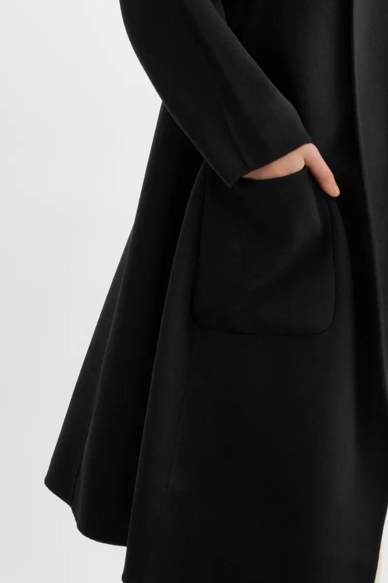 Women Lamarque Black Thara | Shawl Collar Wool Coat Coats & Jackets Budget - 4