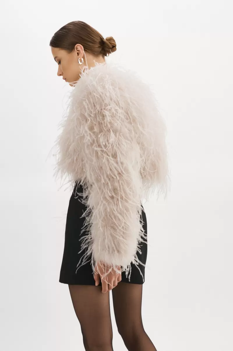 Sale Hallie | Ostrich Feather Jacket Coats & Jackets Lamarque Feather Pink Women - 2