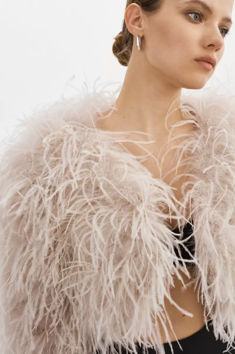 Sale Hallie | Ostrich Feather Jacket Coats & Jackets Lamarque Feather Pink Women - 4