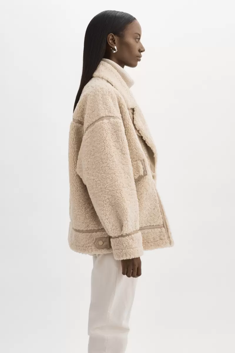 Beige Badu | Oversized Faux Shearling Jacket Custom Coats & Jackets Women Lamarque - 2