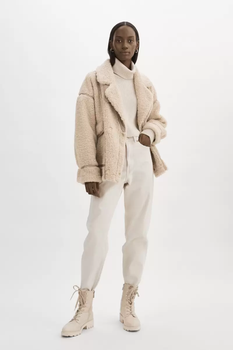 Beige Badu | Oversized Faux Shearling Jacket Custom Coats & Jackets Women Lamarque - 4