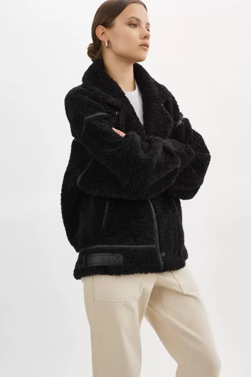 Badu | Oversized Faux Shearling Jacket Special Lamarque Women Black Coats & Jackets - 2