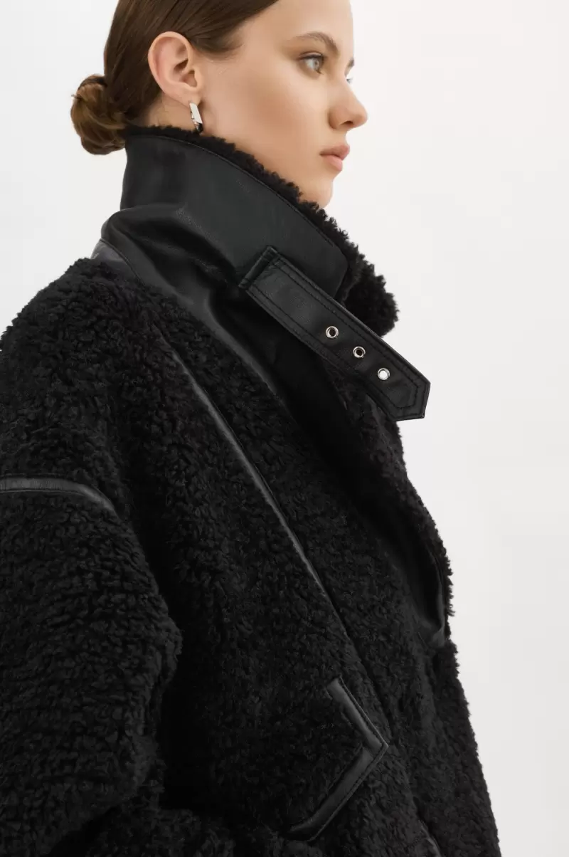 Badu | Oversized Faux Shearling Jacket Special Lamarque Women Black Coats & Jackets - 3