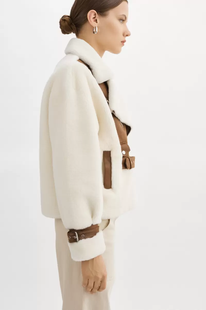 Ivory Brown Organic Coats & Jackets Elody | Faux Fur Jacket Women Lamarque - 2