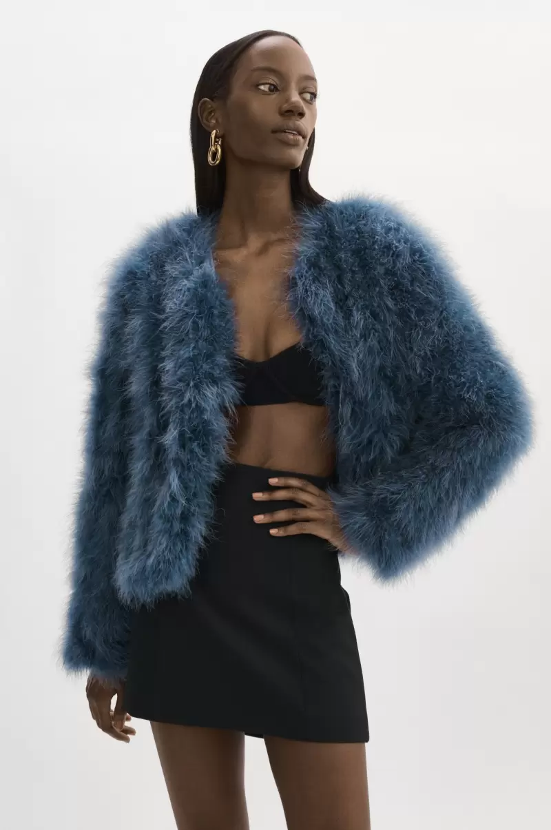 Women Coats & Jackets Superior Smoked Blue Lamarque Deora | Feather Jacket - 1