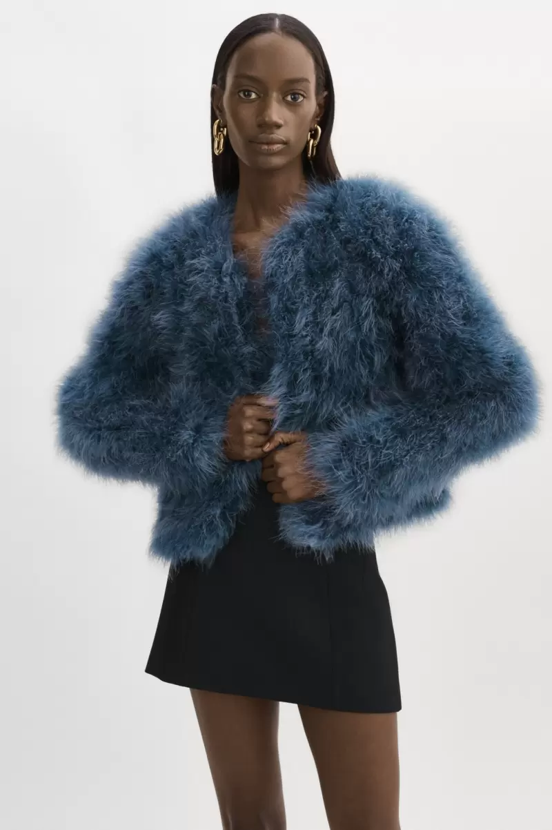 Women Coats & Jackets Superior Smoked Blue Lamarque Deora | Feather Jacket - 3
