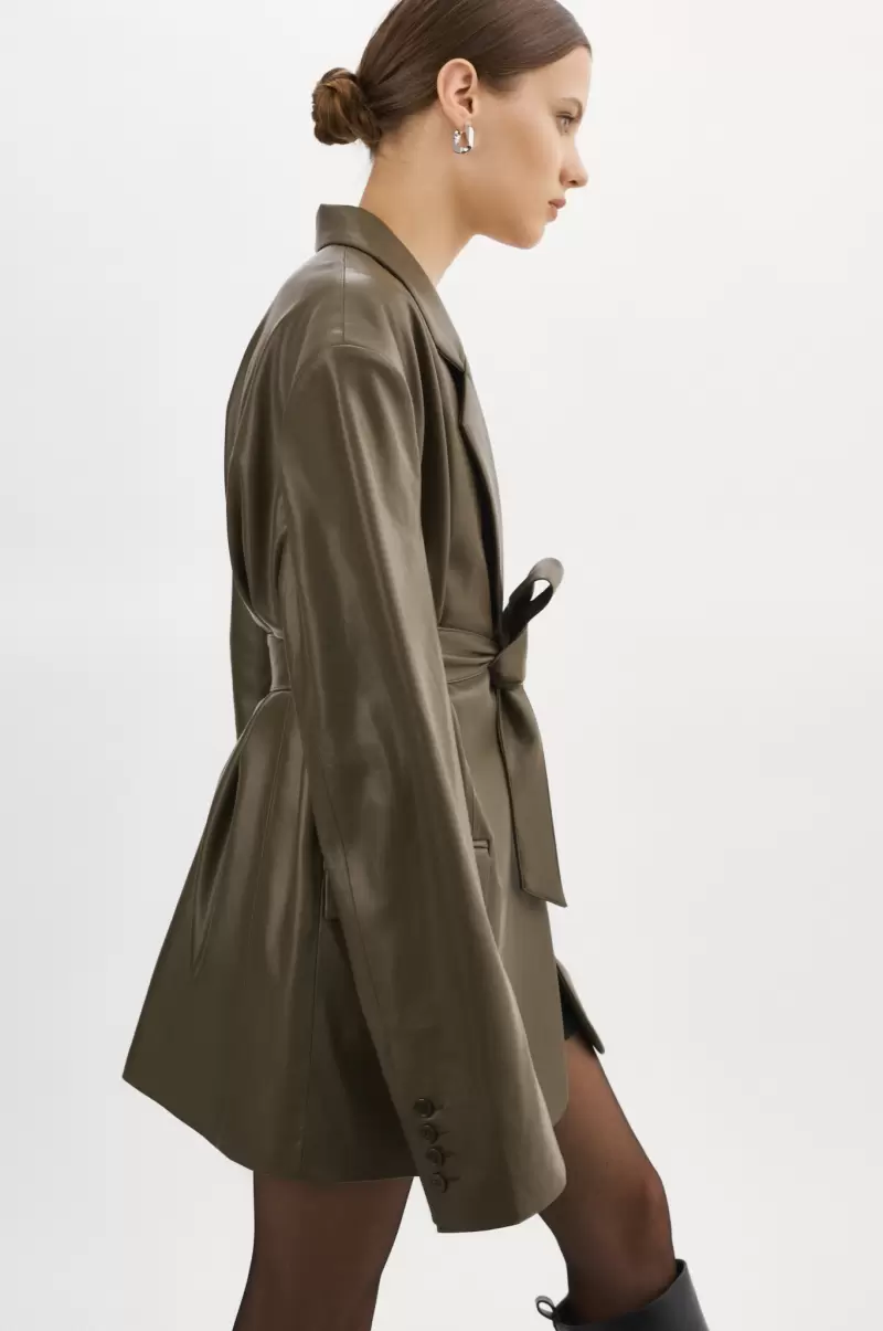 Lamarque Coats & Jackets Women Kassandra | Faux Leather Oversized Blazer Manifest Khaki - 1