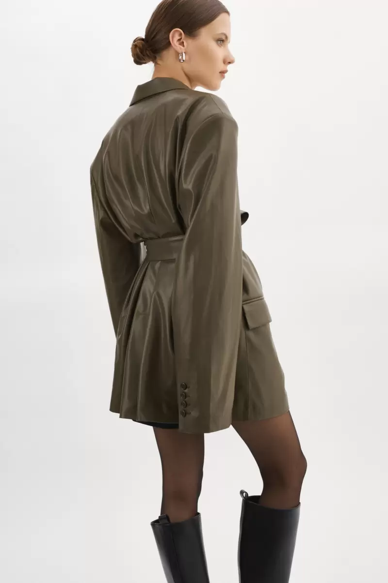 Lamarque Coats & Jackets Women Kassandra | Faux Leather Oversized Blazer Manifest Khaki - 2