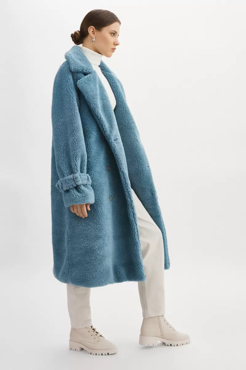 Coats & Jackets Malani | Sherpa Coat Sale Smoked Blue Women Lamarque - 3