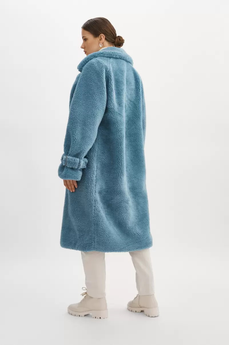 Coats & Jackets Malani | Sherpa Coat Sale Smoked Blue Women Lamarque - 4