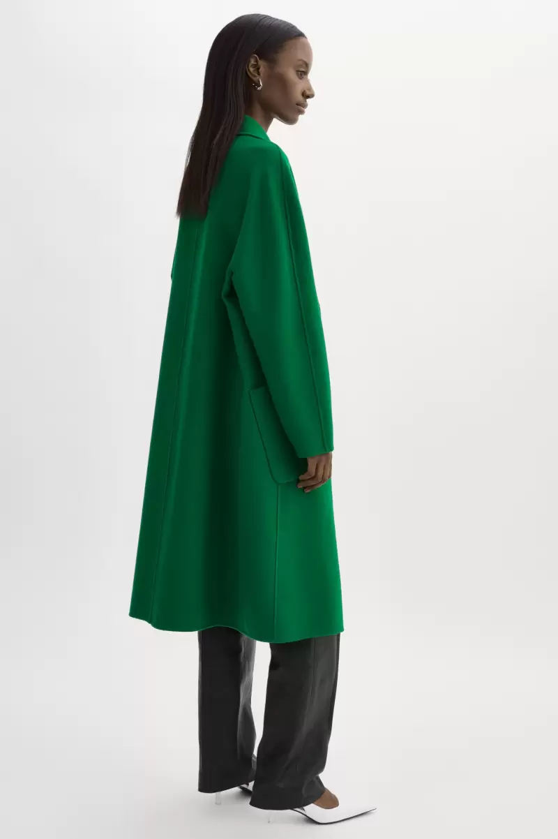 Promo Thara | Shawl Collar Wool Coat Women Lamarque Vibrant Green Coats & Jackets - 2