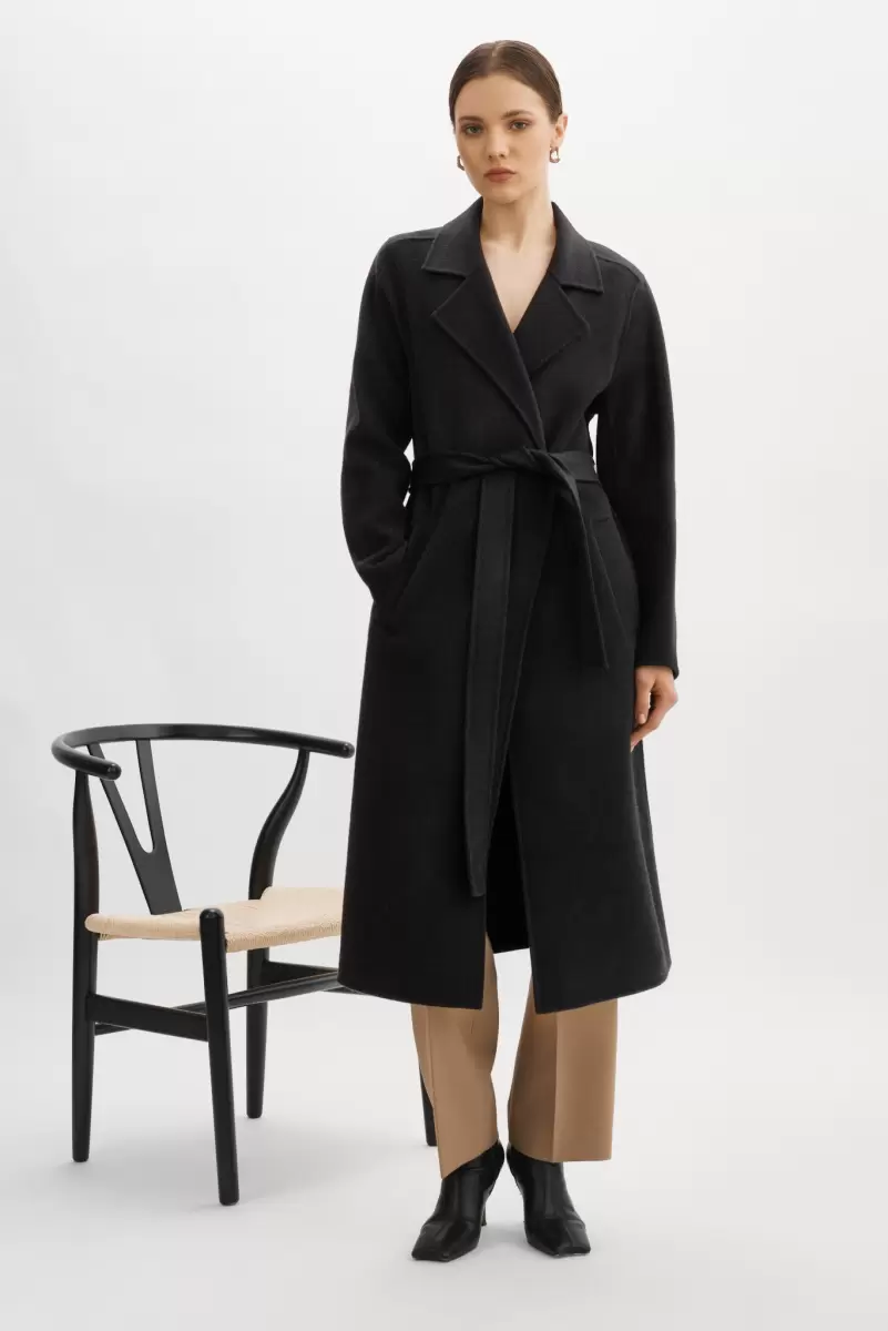 Coats & Jackets Vanessa | Wool Coat Women Lamarque Black Pure - 1