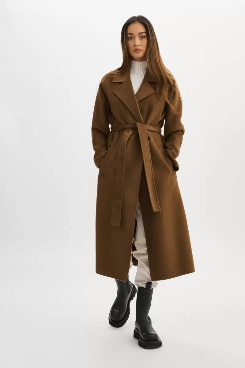 Coats & Jackets Vanessa | Wool Coat Embody Lamarque Milk Chocolate Women - 1