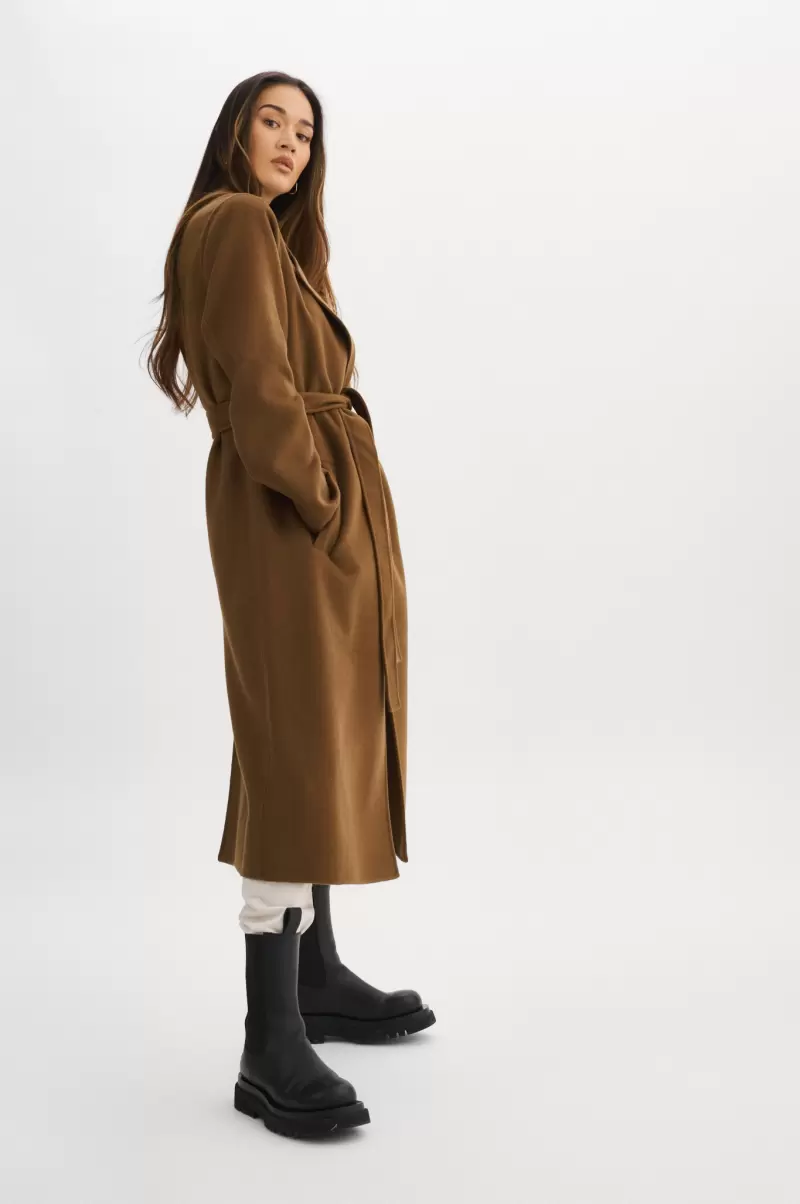 Coats & Jackets Vanessa | Wool Coat Embody Lamarque Milk Chocolate Women - 3