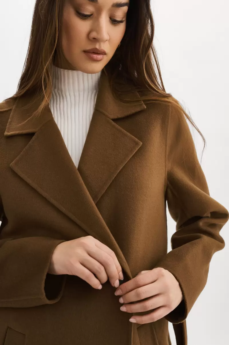 Coats & Jackets Vanessa | Wool Coat Embody Lamarque Milk Chocolate Women - 4