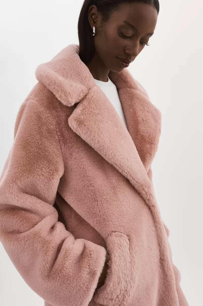 Organic Women Lamarque Linnea | Faux Fur Coat Coats & Jackets Smoky Pink - 1