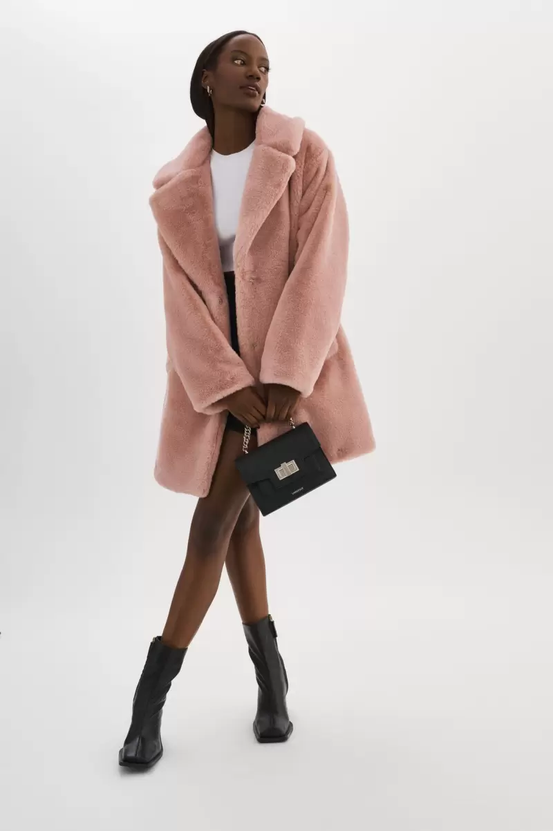 Organic Women Lamarque Linnea | Faux Fur Coat Coats & Jackets Smoky Pink - 2