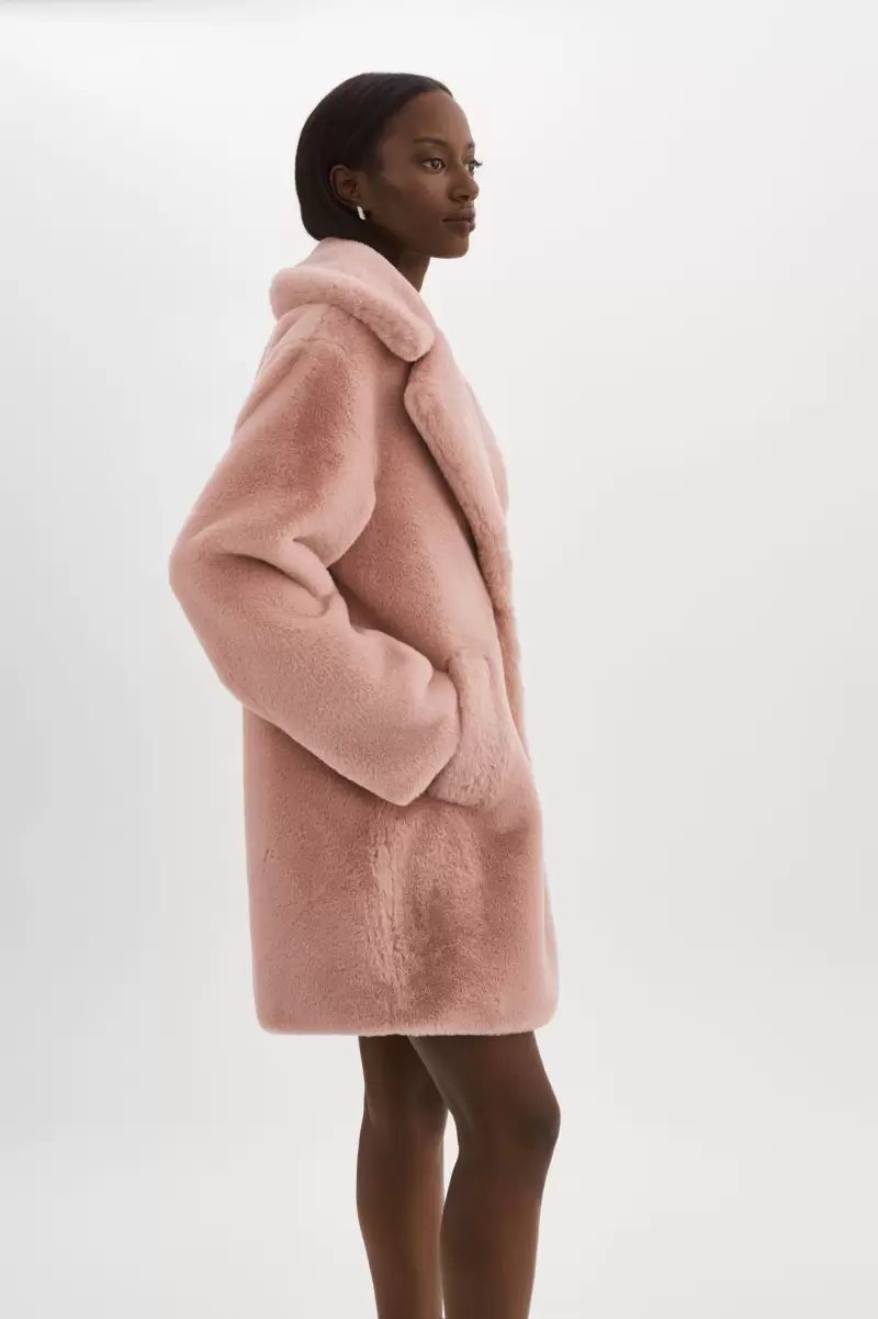 Organic Women Lamarque Linnea | Faux Fur Coat Coats & Jackets Smoky Pink - 3