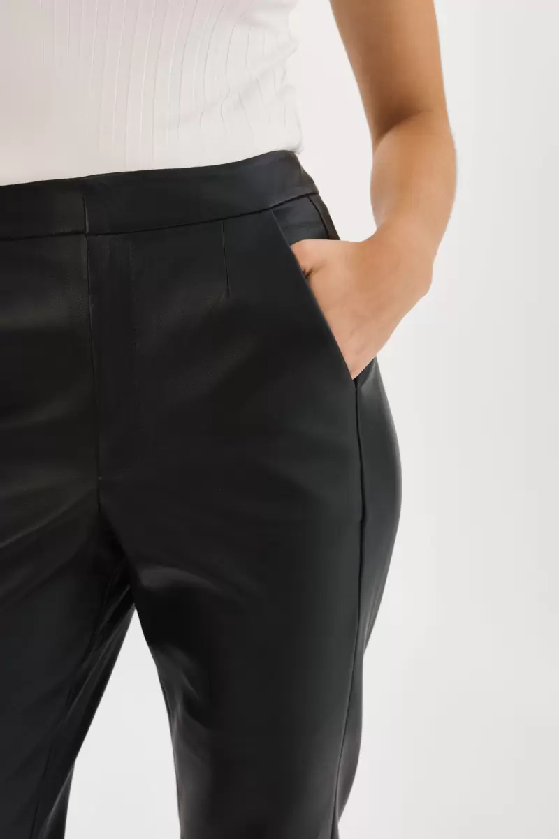 Women Lamarque Personalized Black Pants Evin | Leather Pants - 2