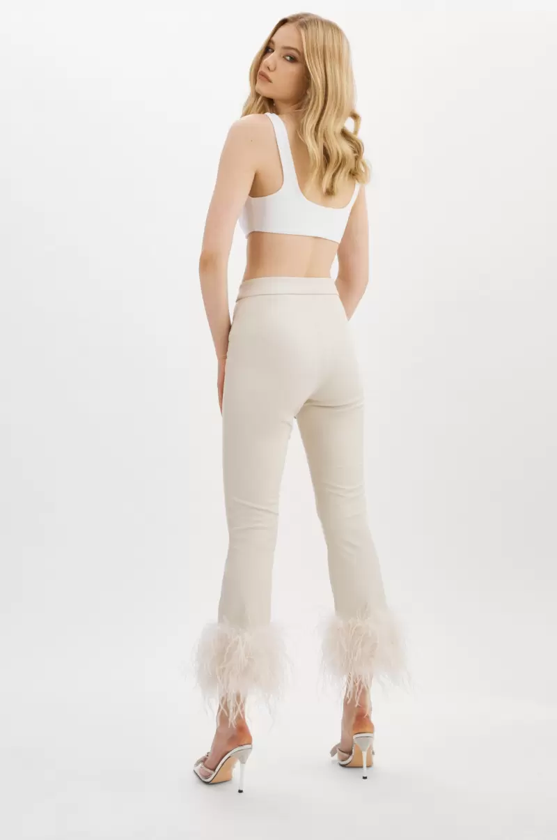 Pants Bone Lamarque Pagetta | Feather Trimmed Trousers Top Women - 3