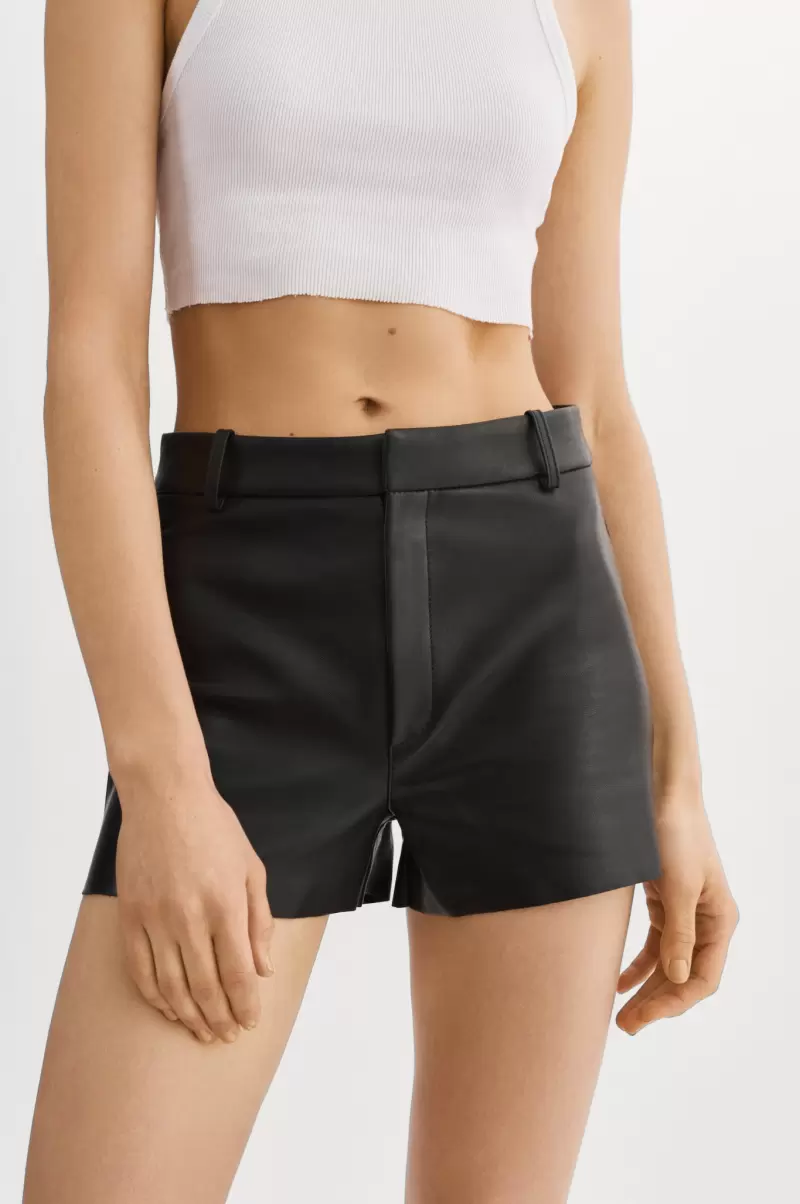 Black Garnet | Leather Shorts Lamarque Pants Women Durable - 1