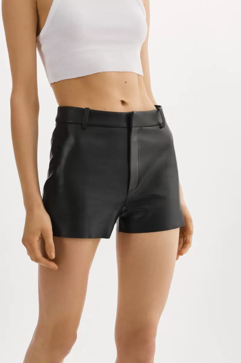 Black Garnet | Leather Shorts Lamarque Pants Women Durable - 4
