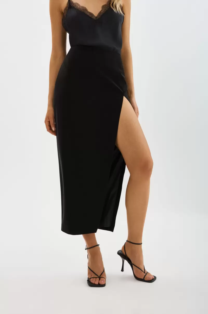Energy-Efficient Black Lamarque Jay | Faux Leather Skirt Women Skirts