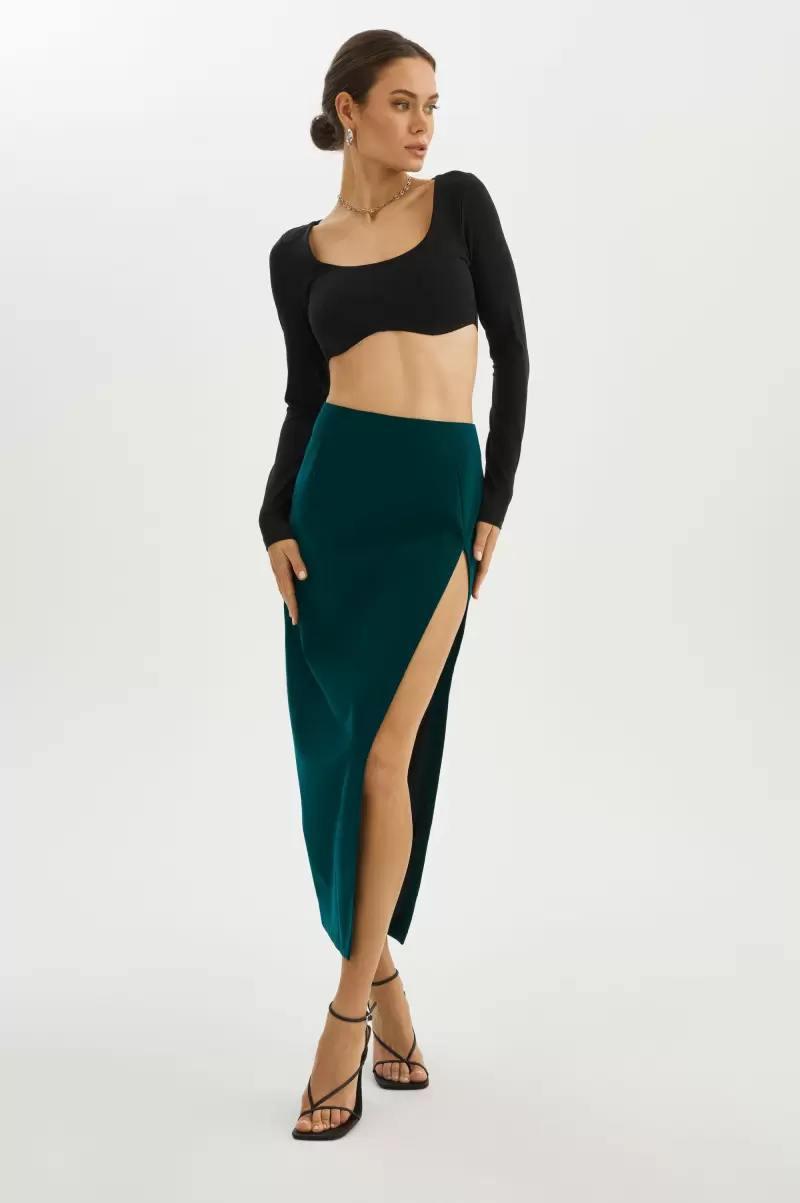 Bargain Dark Jade Lamarque Jay | Faux Leather Skirt Skirts Women - 1
