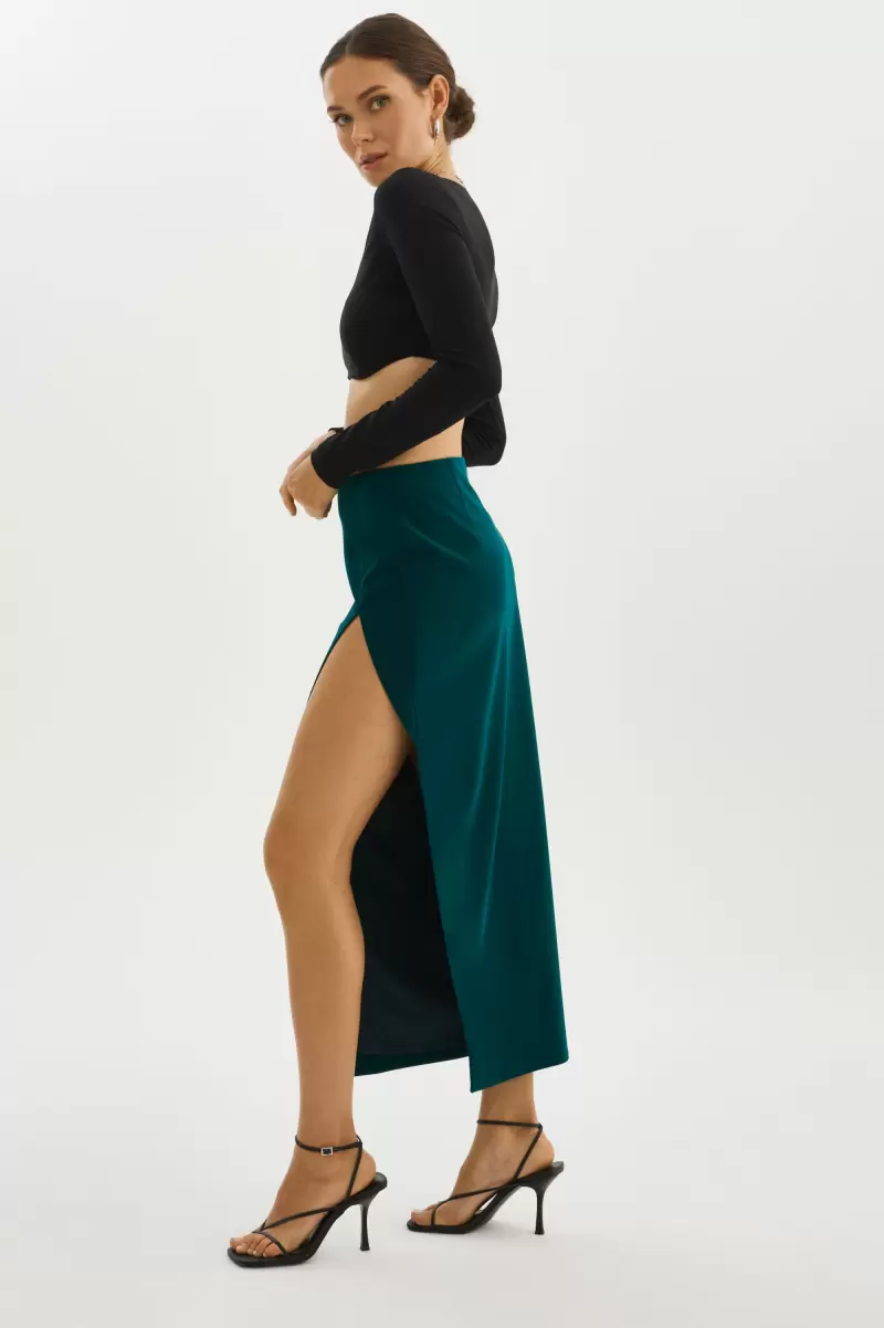 Bargain Dark Jade Lamarque Jay | Faux Leather Skirt Skirts Women - 3