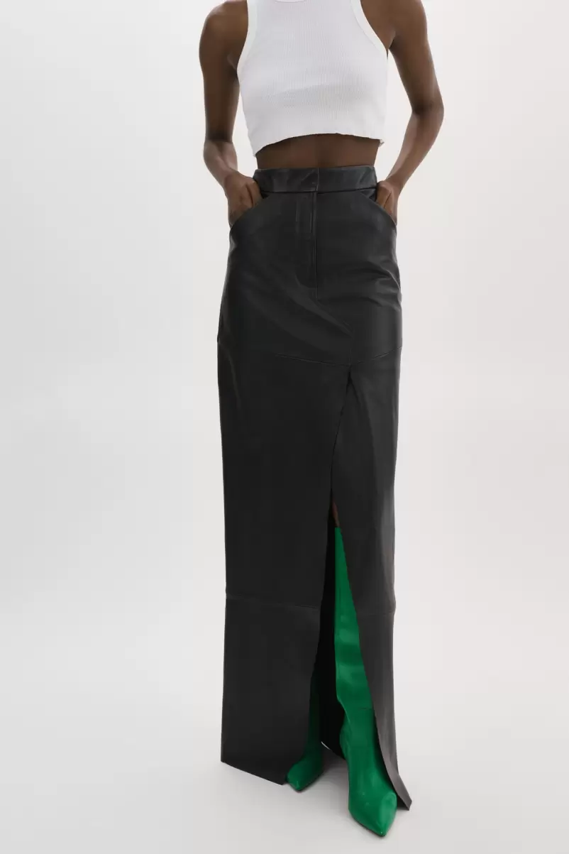 Lamarque Limited Time Offer Mariette | Leather Maxi Skirt Women Skirts Black - 1