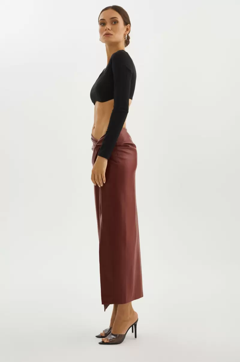 Skirts Lamarque Women Reduced Syrah Eileen | Faux Leather  Maxi Skirt - 2