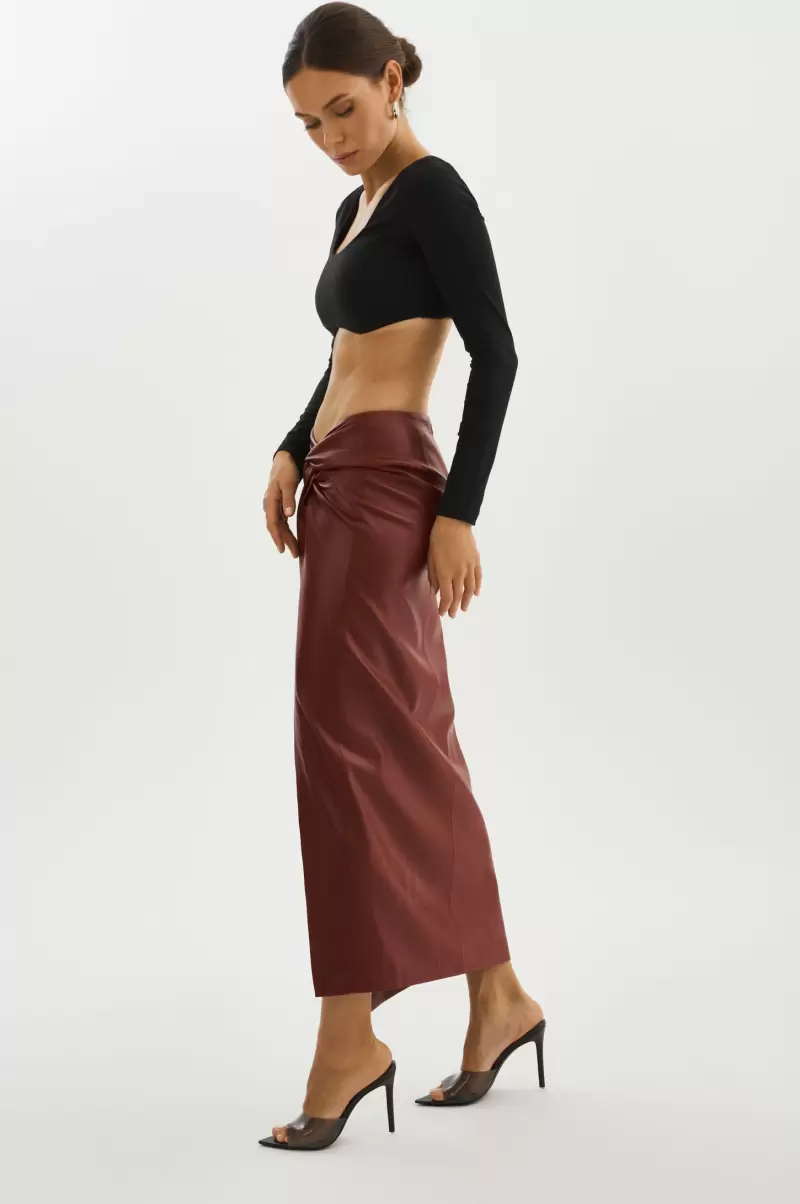 Skirts Lamarque Women Reduced Syrah Eileen | Faux Leather  Maxi Skirt - 3
