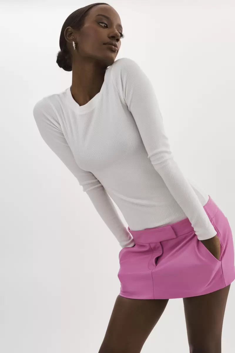 Women Inaya | Leather Micro Mini Skirt Lamarque Classic Skirts Bodacious Pink - 2