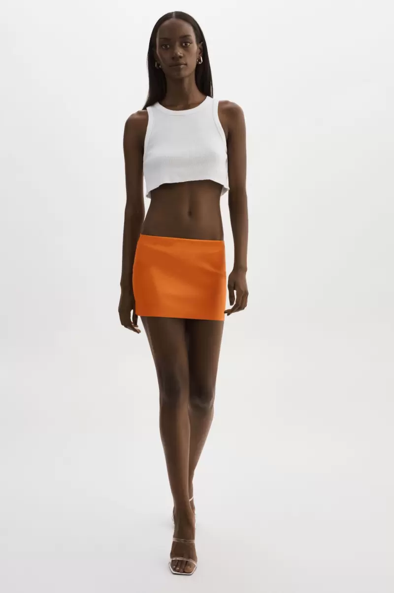 Skirts Women Brissa | Leather Micro Mini Skirt Lamarque Tangerine Functional - 2