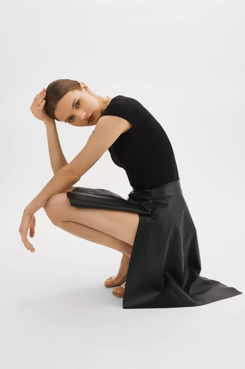 Women Black Celeste | Asymmetrical Mini Skirt Skirts Lamarque Affordable - 4