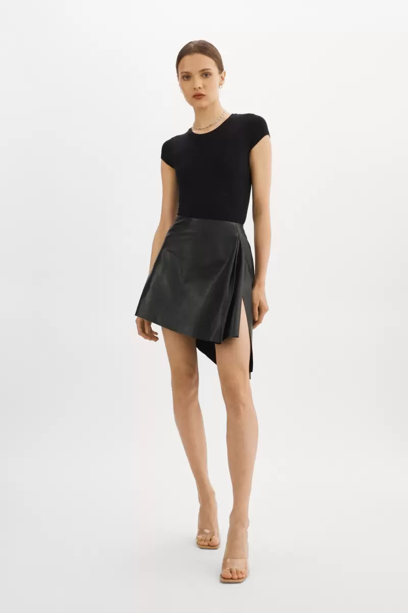 Women Black Celeste | Asymmetrical Mini Skirt Skirts Lamarque Affordable