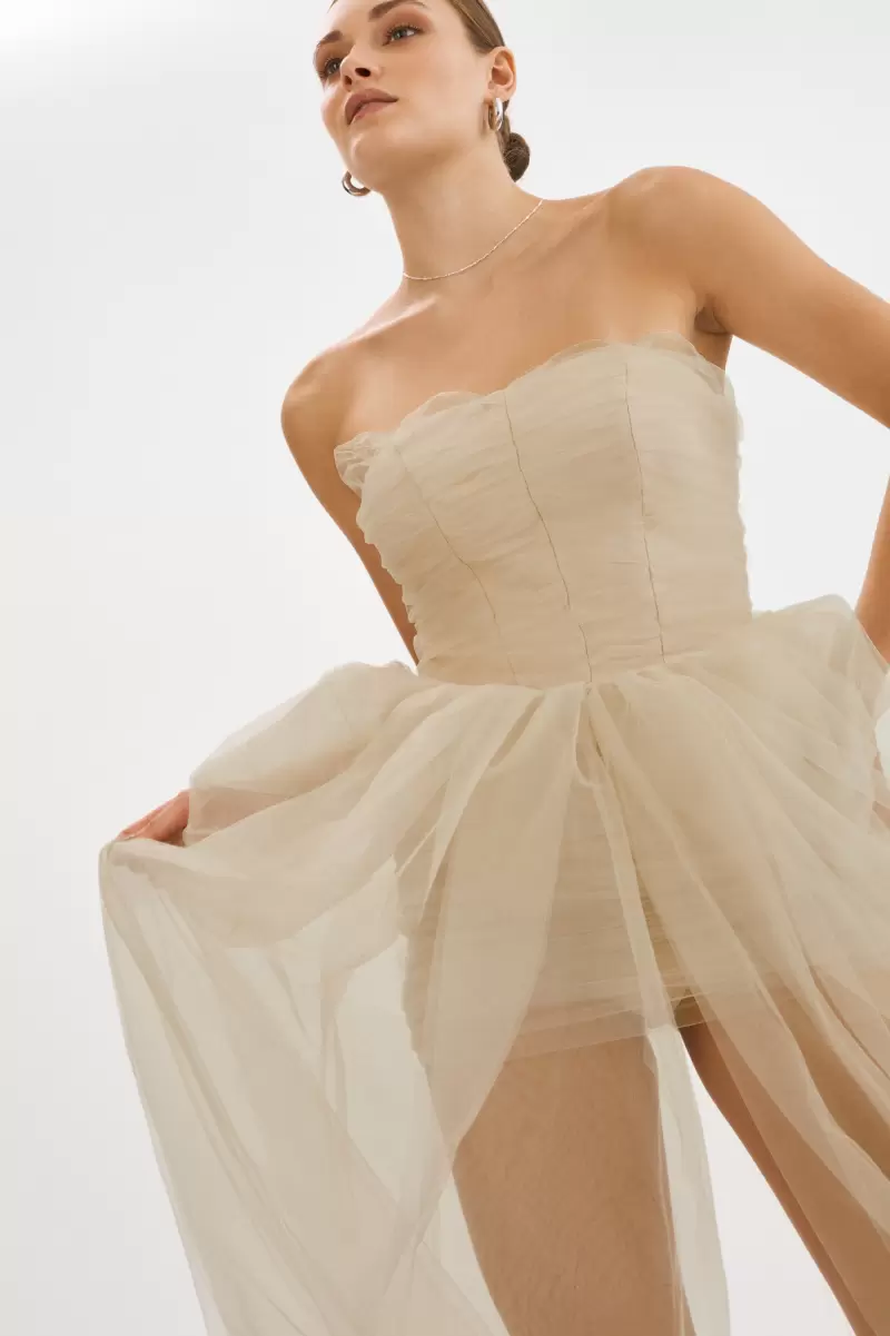 Lamarque Streamlined Pixie | Tulle Dress Light Beige Women Dresses - 1