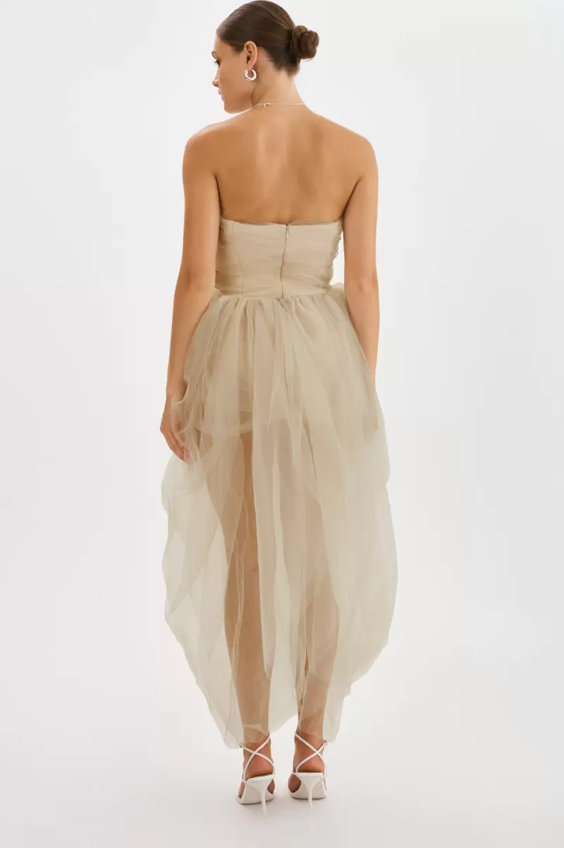Lamarque Streamlined Pixie | Tulle Dress Light Beige Women Dresses - 3