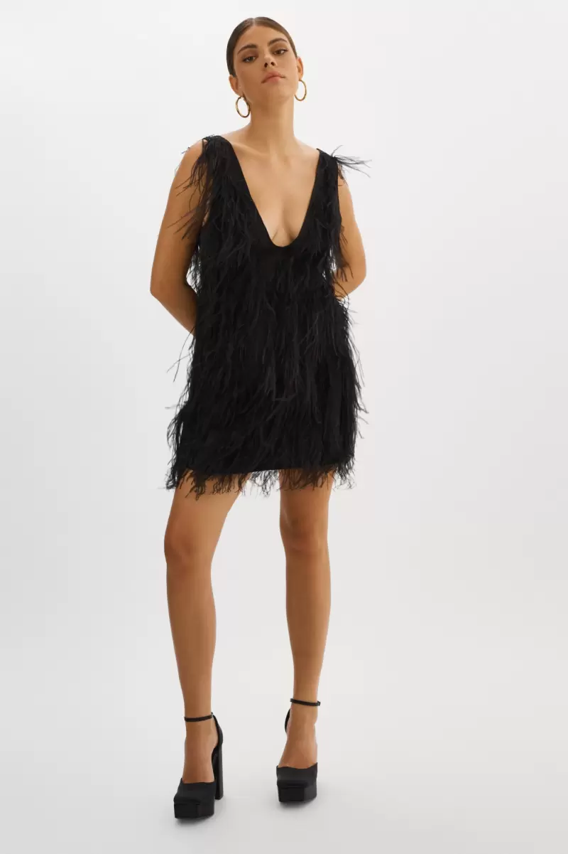 Lamarque Savings Women Dresses Black Alena | Feather Dress