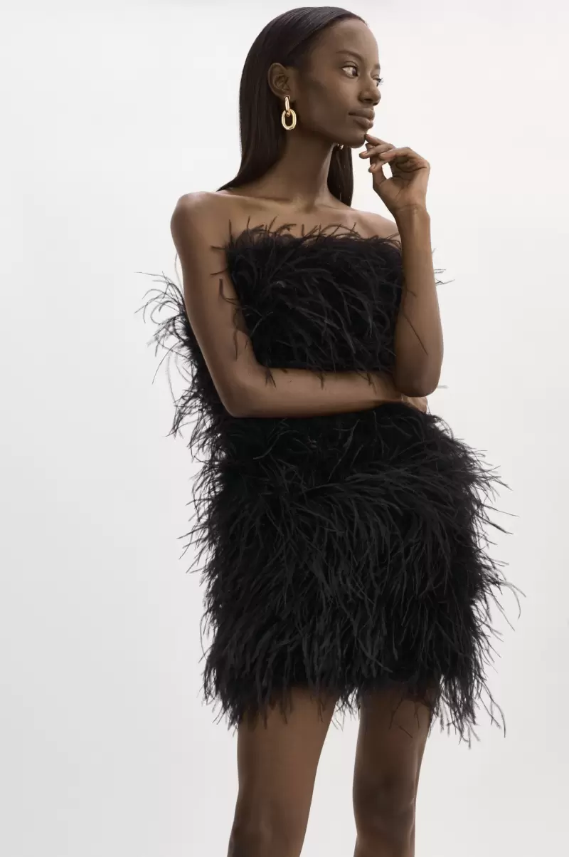 Triana | Feather Dress Dresses Black Women Style Lamarque - 1