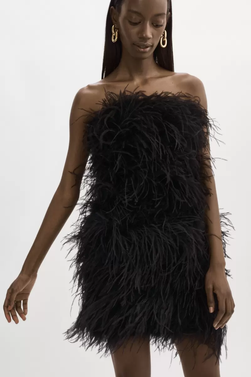 Triana | Feather Dress Dresses Black Women Style Lamarque - 2