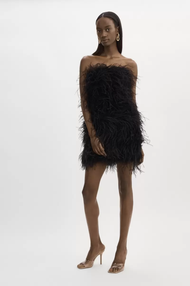 Triana | Feather Dress Dresses Black Women Style Lamarque - 4