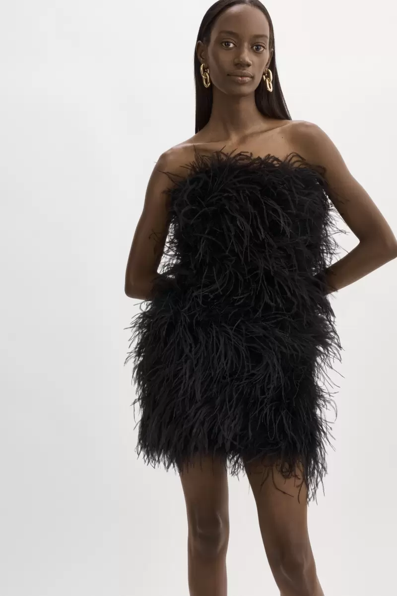 Triana | Feather Dress Dresses Black Women Style Lamarque