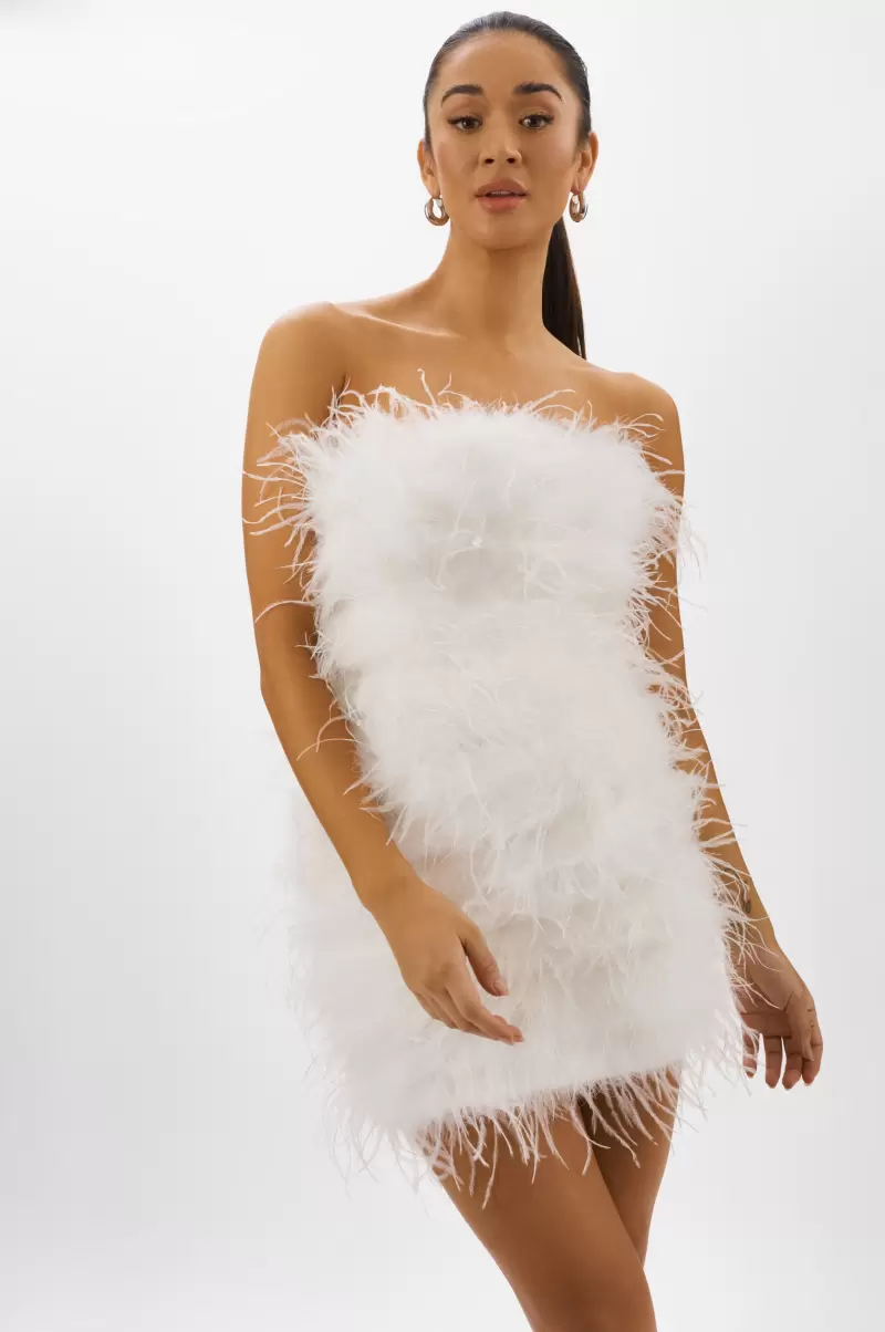 White Triana | Feather Dress Robust Dresses Lamarque Women - 1