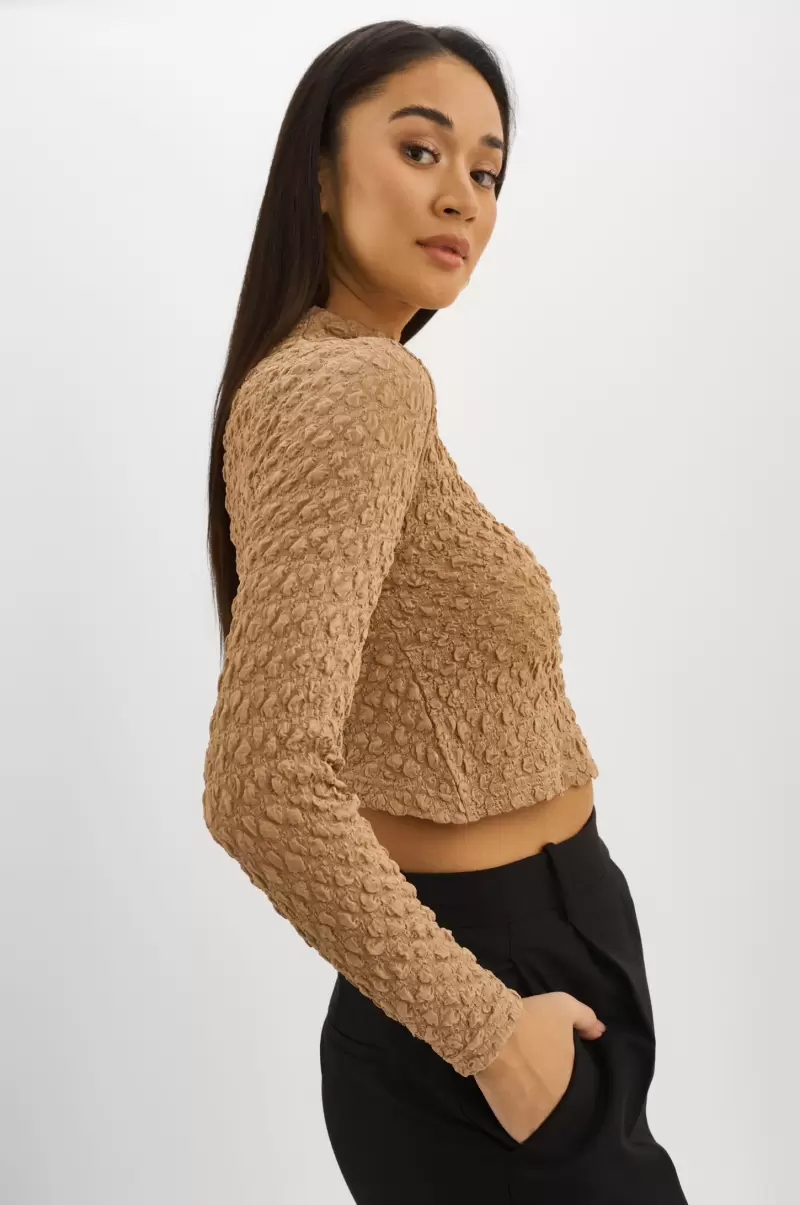 Wheat Top Velma | Crossover Long Sleeve Top Tops Lamarque Women - 2
