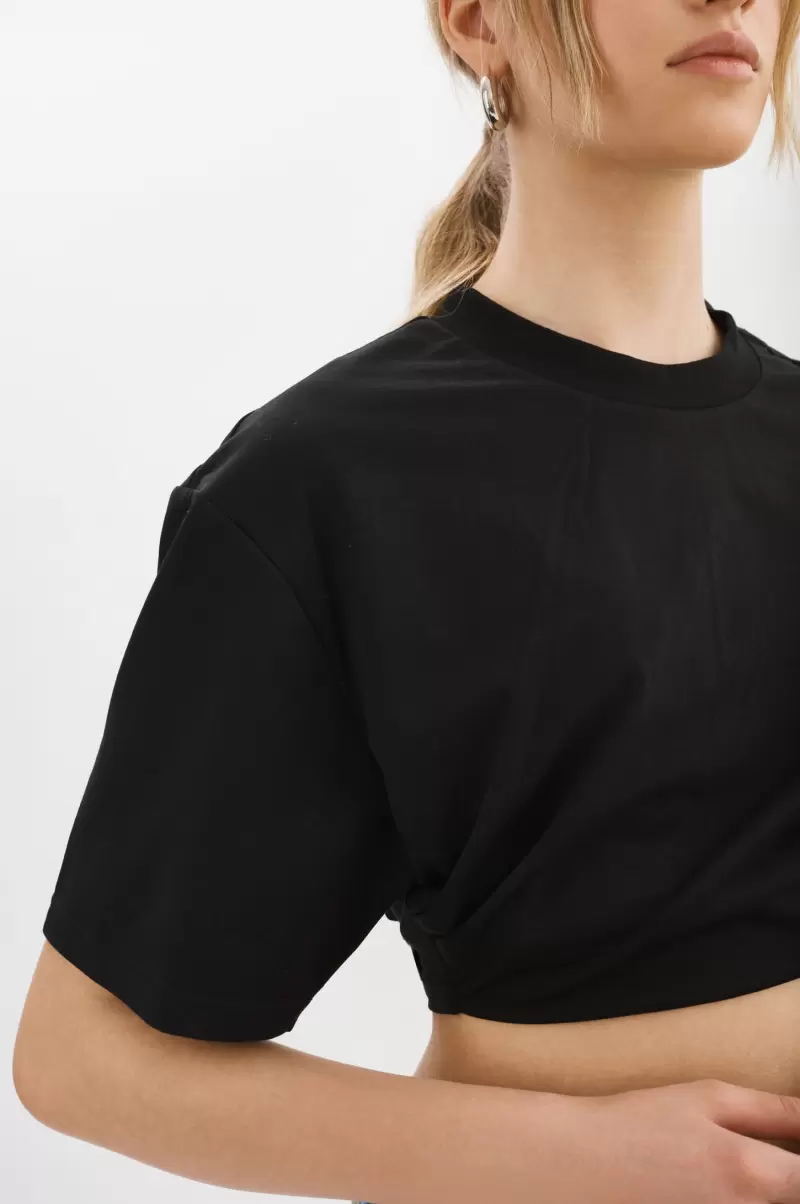 Naia | Cropped Tee Lamarque Tested Black Women Tops - 3