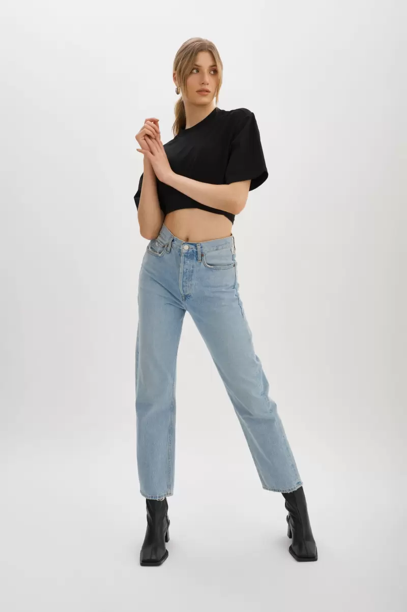 Naia | Cropped Tee Lamarque Tested Black Women Tops - 4