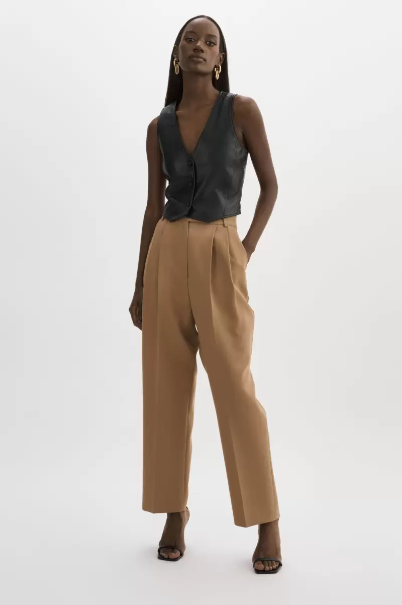 Kallie | Leather Vest Women Tops Lamarque Black Convenient - 2