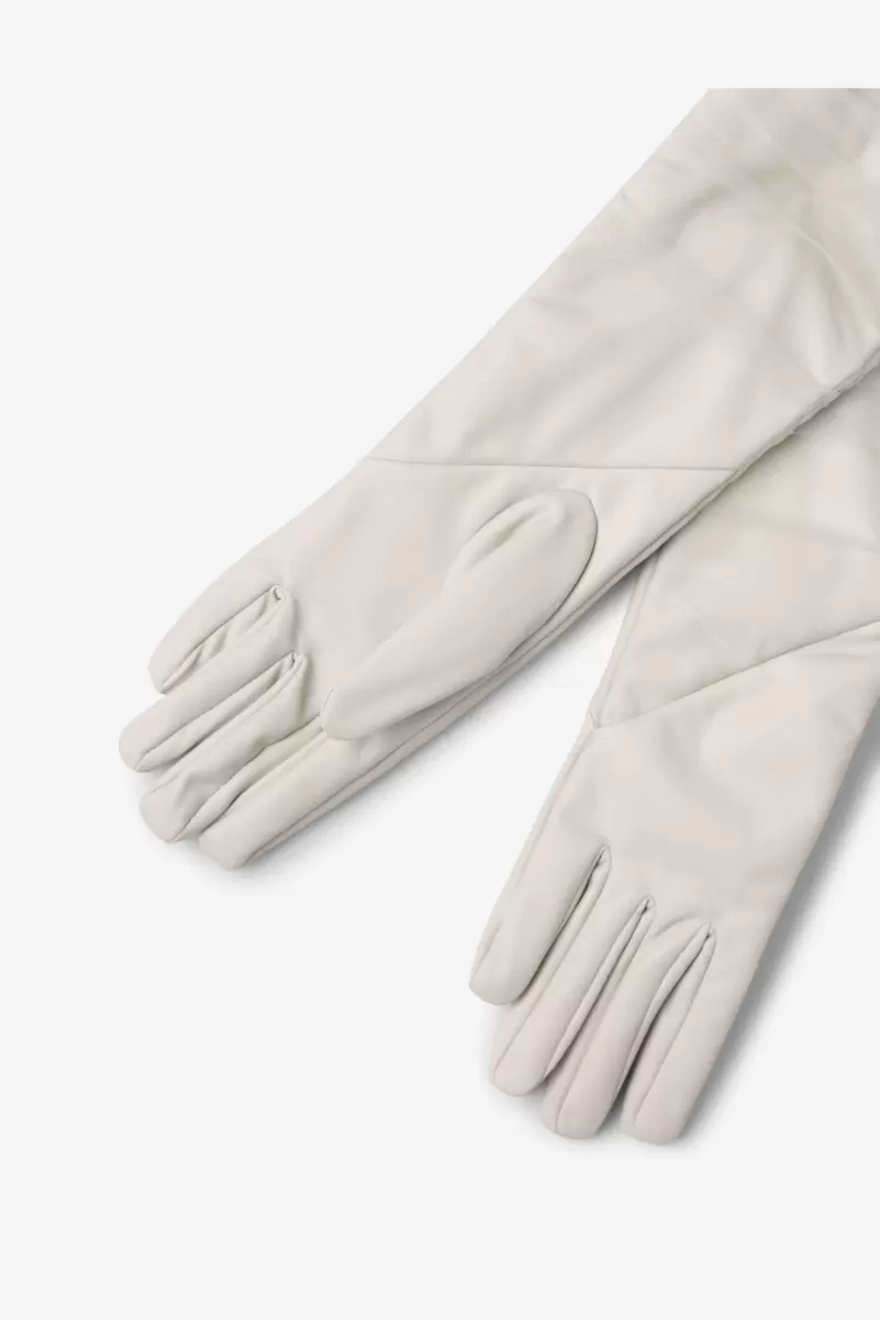 Lamarque Marilyn | Faux Leather And Tulle Gloves Proven Accessories Women Bone - 1