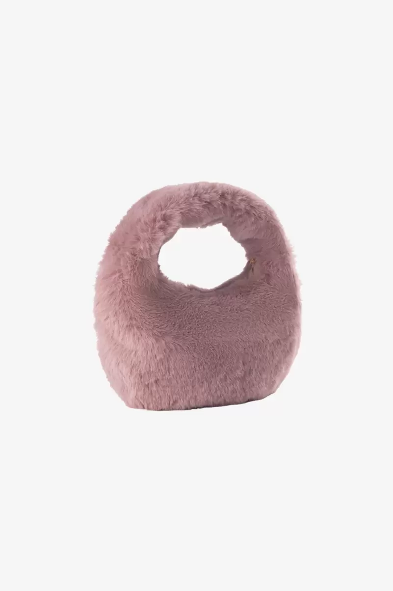 Accessories Deal Lamarque Women Smoky Pink Alix | Mini Faux Fur Hobo Bag - 1